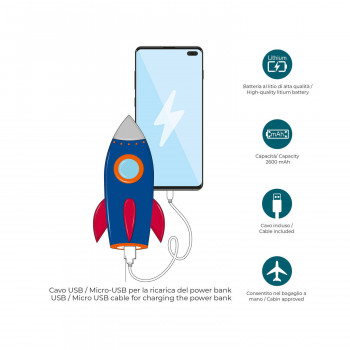 Power bank razzo spaziale Legami Milano 2
