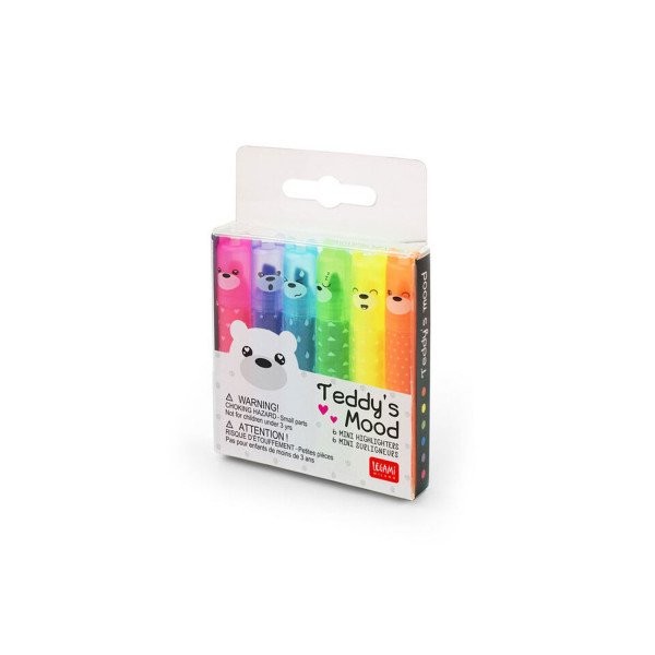 Set 6 mini evidenziatori teddy's mood Legami Milano