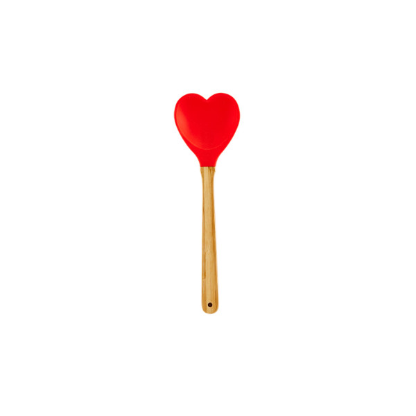 Cucchiaio da cucina in silicone a forma di cuore rosso 
