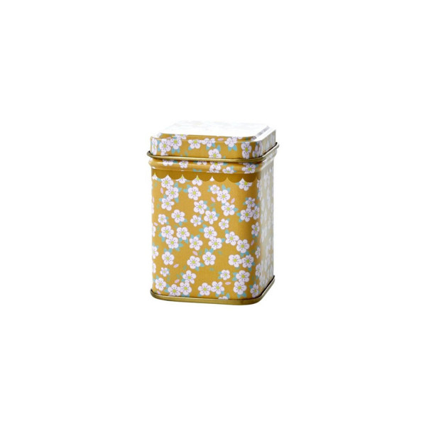 Barattolino latta senape con fiori 