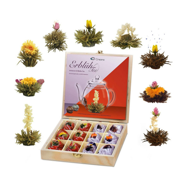 Confezione regalo fiori di tè bianco e nero 