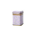 Barattolino latta lilla con fiori 