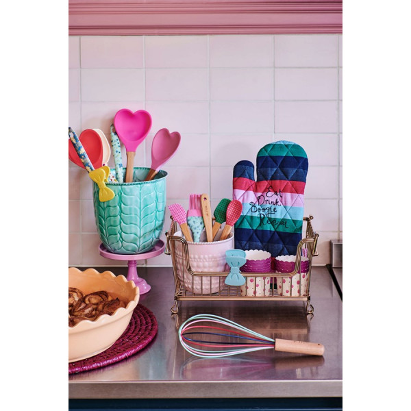 STAMPI PER MUFFIN FANTASIA POIS VERDI E BORDO ROSA