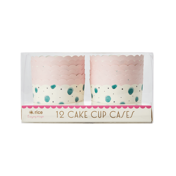 STAMPI PER MUFFIN FANTASIA POIS VERDI E BORDO ROSA