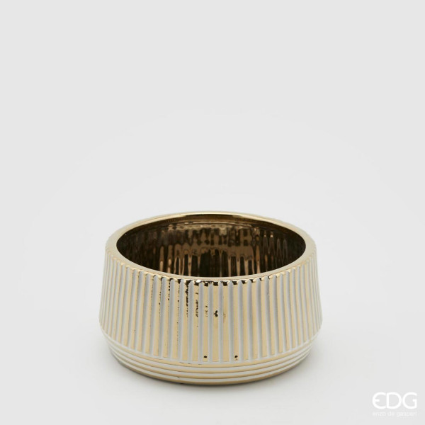 Vaso dorato a righe 