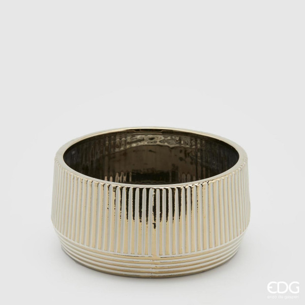 Vaso dorato a righe 
