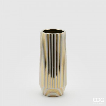 Vaso dorato a righe 