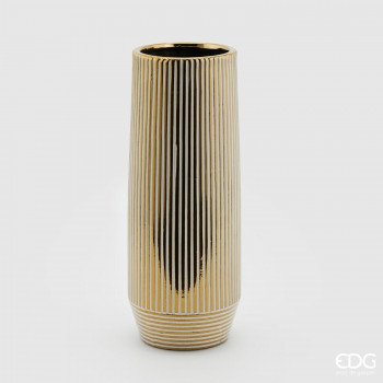Vaso dorato a righe 