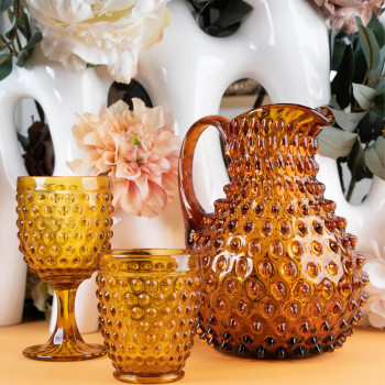 Brocca in vetro giallo ambra - Ibiza 2