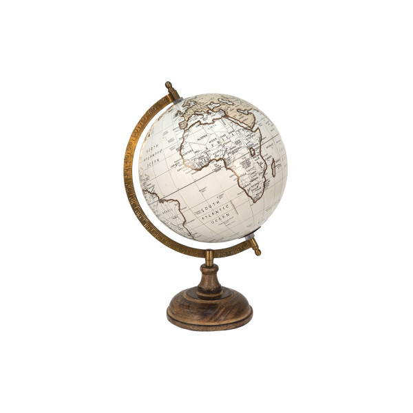 Mappamondo bianco e oro