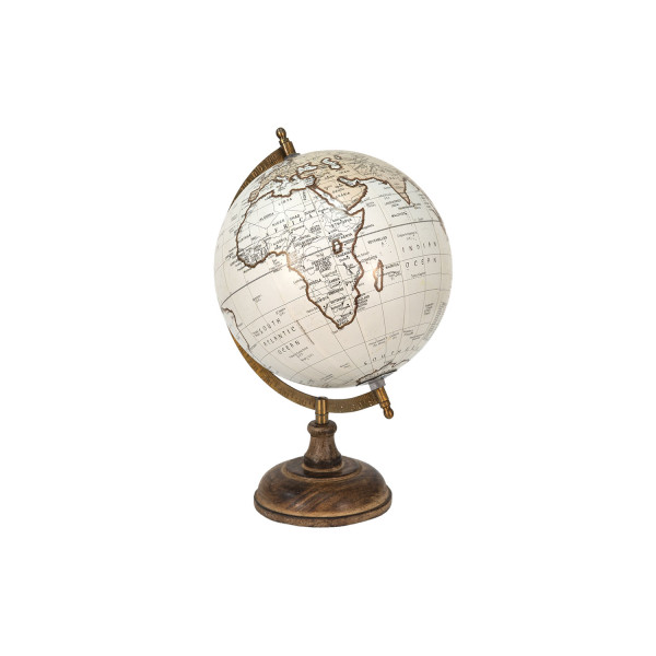 Mappamondo bianco e oro