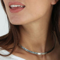 Girocollo rigido placcato argento effetto martellato