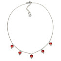Collana Vestopazzo placcata argento cuori rossi | Hanami Home