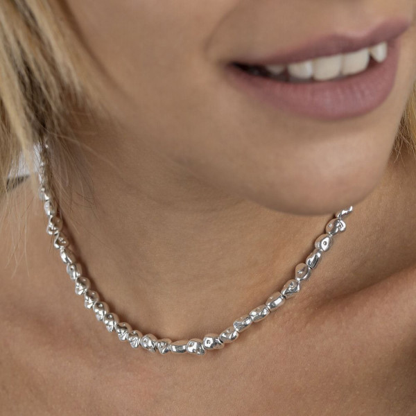 Collana placcata argento regolabile