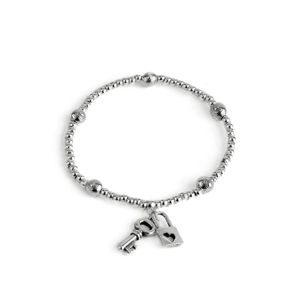 Bracciale Vestopazzo placcato argento con ciondoli chiave e