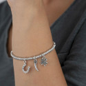 Bracciale placcato argento con ciondoli portafortuna