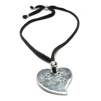 Collana argentata con cuore inciso Vestopazzo