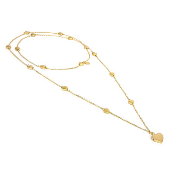 Collana dorata con cuori Vestopazzo
