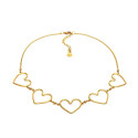 Collana dorata con cuori Vestopazzo