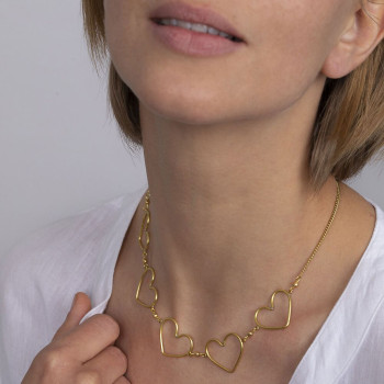 Collana dorata con cuori Vestopazzo 2