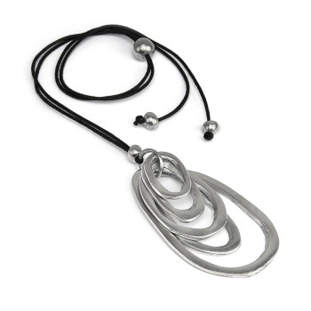 Collana argentata con pendente ovali Vestopazzo