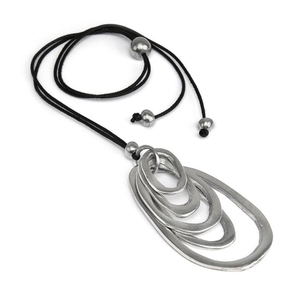 Collana argentata con pendente ovali Vestopazzo