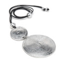 Collana argentata con pendente tondi incisi