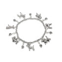 Bracciale elastico placcato argento con ciondoli cagnolini