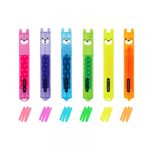 Set 6 mini evidenziatori teddy's mood Legami Milano