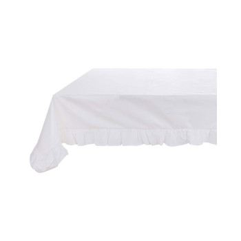Tovaglia da tavola cerata rettangolare con rouches - Bianco