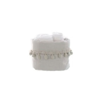 Cestino con coppia di lavette - Salvia - Blanc Mariclò