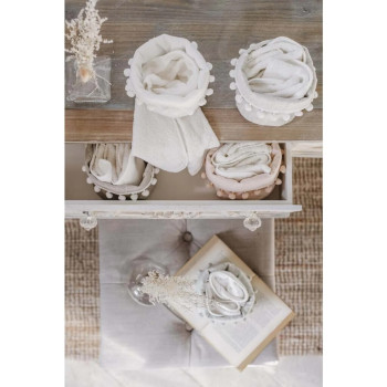 Cestino con coppia di lavette - Salvia - Blanc Mariclò 2