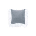 Cuscino in velluto con rouches - Grigio - Blanc Mariclò