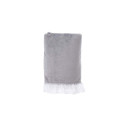 Plaid in pile con bordo in sangallo - Grigio
