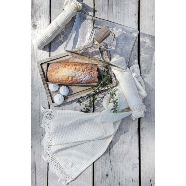 Set 3 canovacci da cucina con shopping bag - Avorio - Blanc