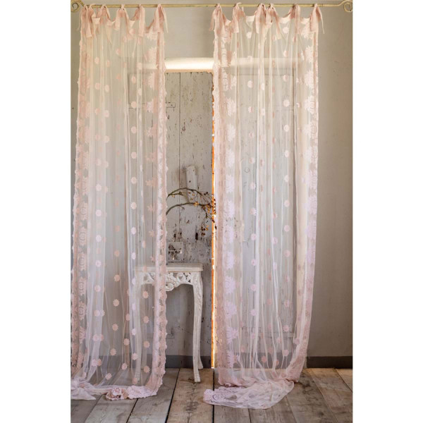 Tenda con ricami Blanc Mariclò - Rosa - Blanc Mariclò