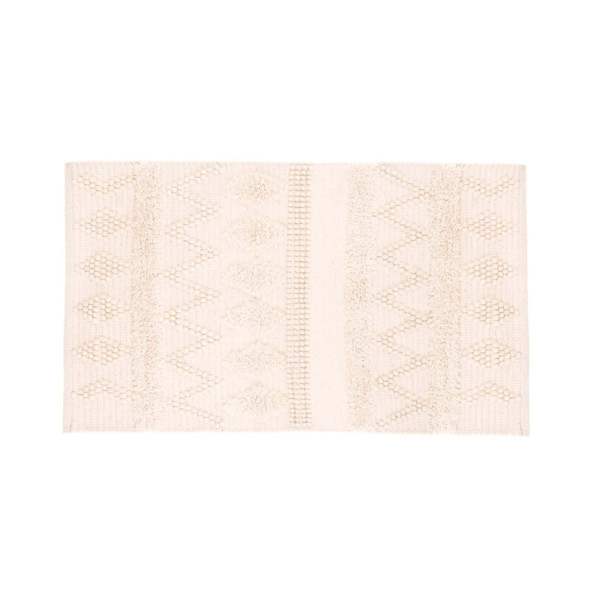 Tappeto rettangolare di lana boho chic - Blanc Mariclò