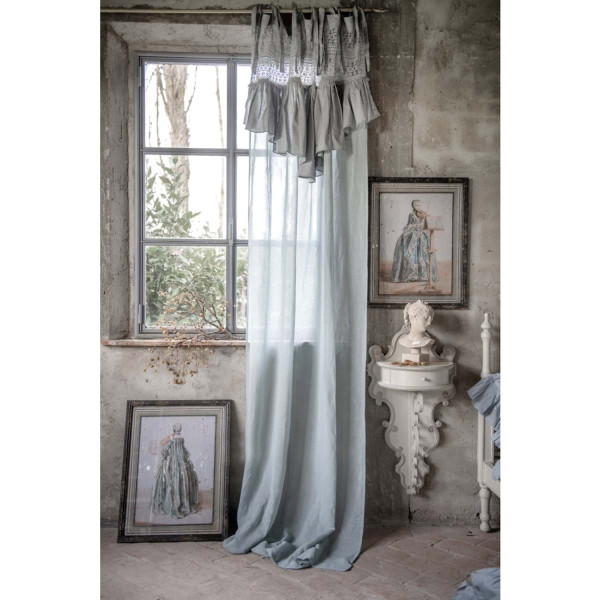 Tenda con mantovana Blanc Mariclò - Azzurro - Blanc Mariclò