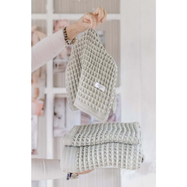 Coppia di asciugamani a nido d'ape - Salvia - Blanc Mariclò