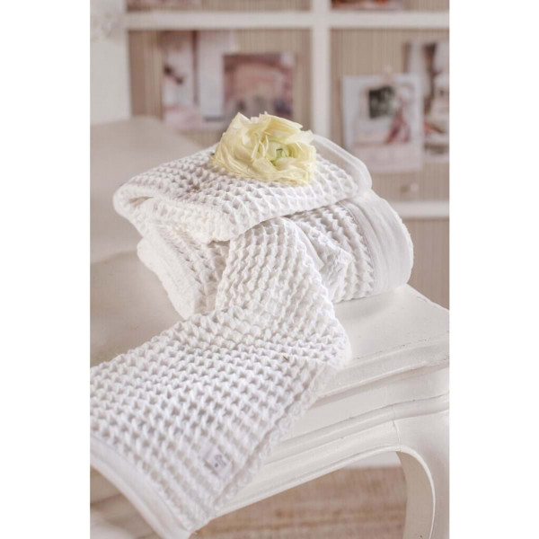 Coppia di asciugamani a nido d'ape - Bianco - Blanc Mariclò