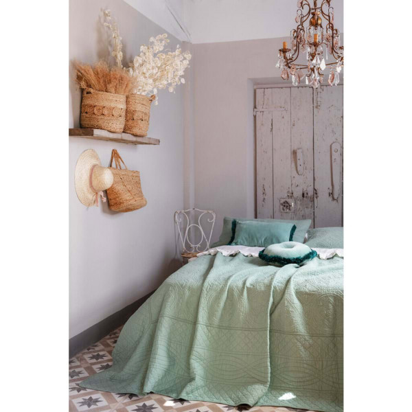Copriletto matrimoniale 200 g/m² Blanc Mariclò - Verde - Blanc