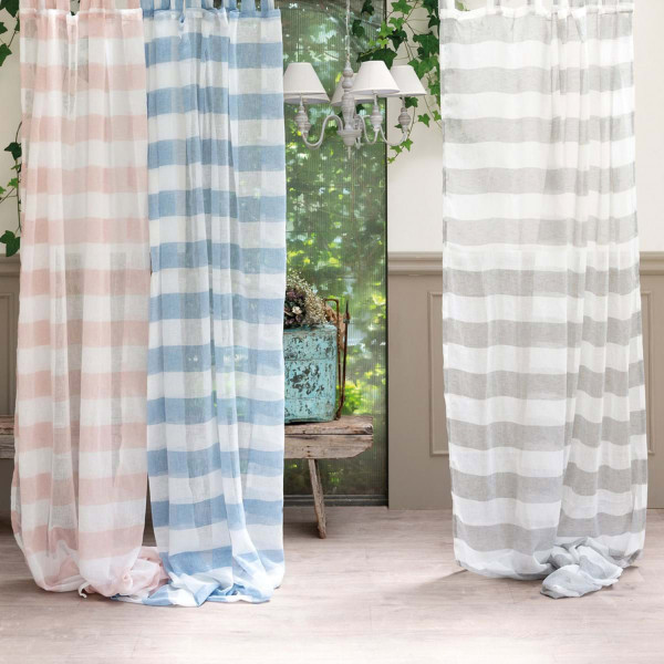 Tenda a righe orizzontali Blanc Mariclò - Rosa - Blanc Mariclò