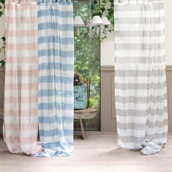 Tenda a righe orizzontali Blanc Mariclò - Grigio - Blanc Mariclò