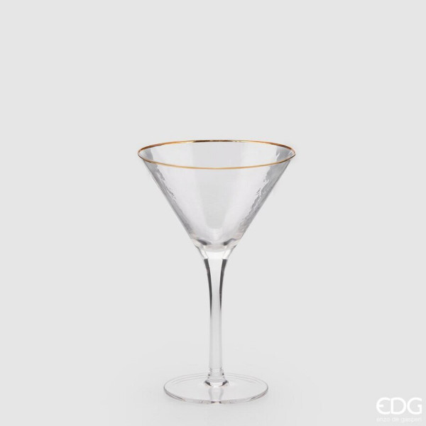 Coppa da cocktail in vetro con bordo oro - EDG