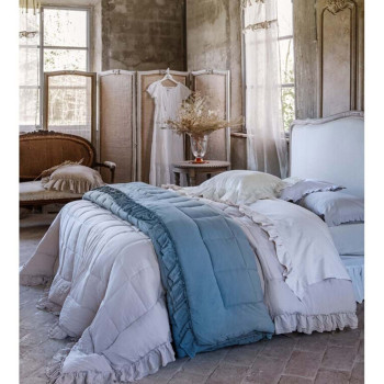 Trapunta matrimoniale invernale 300 g/m² - Azzurro - Blanc 2