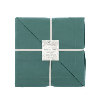 Lenzuola una piazza a mezzo in cotone Blanc Mariclò - Verde -