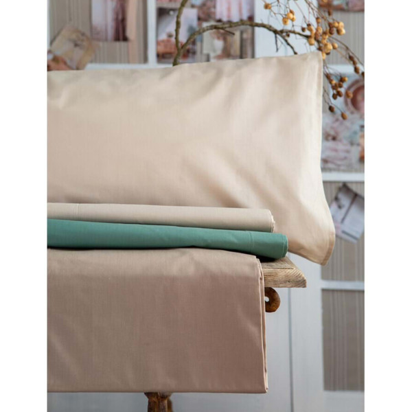 Lenzuola una piazza a mezzo in cotone Blanc Mariclò - Beige -