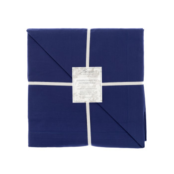 Lenzuola matrimoniali in cotone Blanc Mariclò - Blu - Blanc