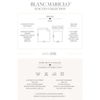 Lenzuola matrimoniali in cotone Blanc Mariclò - Blu - Blanc 2