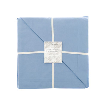 Lenzuola matrimoniali in cotone Blanc Mariclò - Azzurro - Blanc